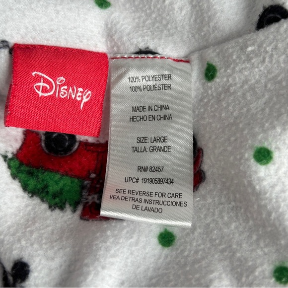 Disney Christmas Pajama Set Mickey Mouse Red Truck Women's Large White Xmas Tree - Picture 10 of 16
